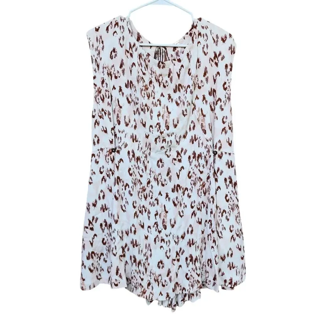 Free People Fake Love Flowy Printed Exposed Back Mini Dress Medium
